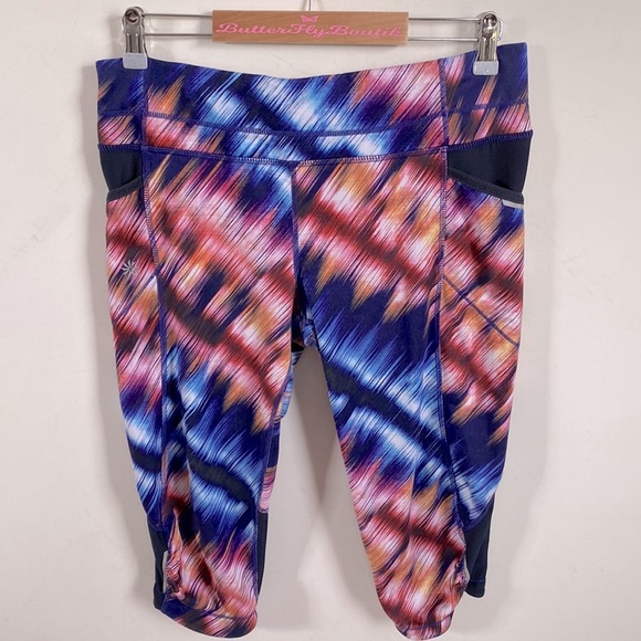 Athleta Chaturanga Cropped Capri Leggings, Multicolor, Size XL - Picture 10 of 15